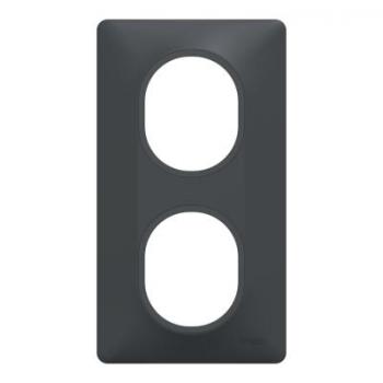  Plaque 2 postes Vert 71mm Anth 
