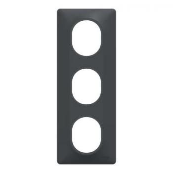  Plaque 3 postes Vert 71mm Anth 