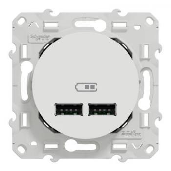  ODACE CHARGEUR USB 2.1 BLANC 
