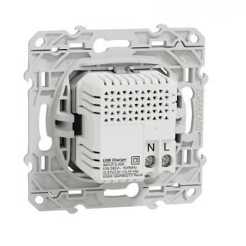  Prise double USB typeA+C Alu 