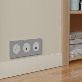  Odace plaque 3 postes gris gal 