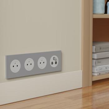  Odace plaque 4 postes gris gal 