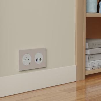  Odace plaque 2 postes beige sa 