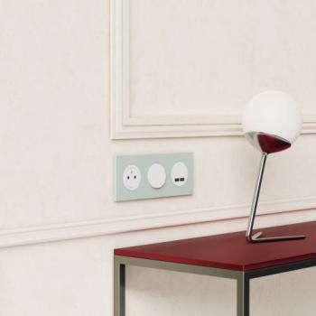  Odace plaque 3 postes vert jad 