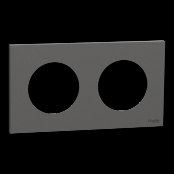  Odace plaque 2 postes gris bas 