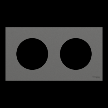  Odace plaque 2 postes gris bas 