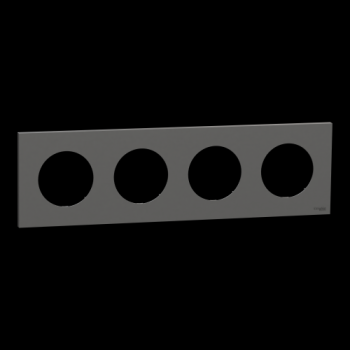  Odace plaque 4 postes gris bas 