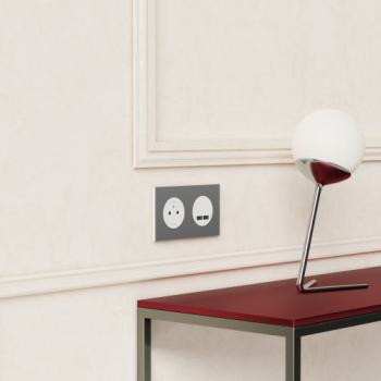  Odace M. plaque 2 postes titan 