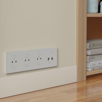  Odace plaque 4 postes blanc 