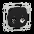  Odace prise TV/FM noir 