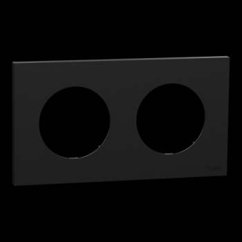  Odace plaque 2 postes noir 