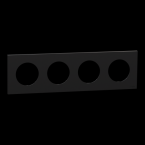  Odace plaque 4 postes noir 