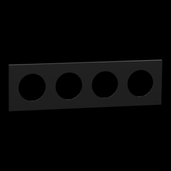  Odace plaque 4 postes noir 