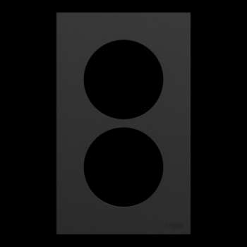  Odace plaque 2 postes 57mm noi 