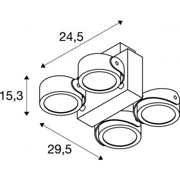  **TEC KALU quad, applique/plaf 