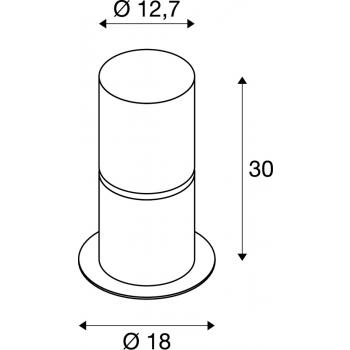  ROX ACRYL 30 borne, inox 304, 