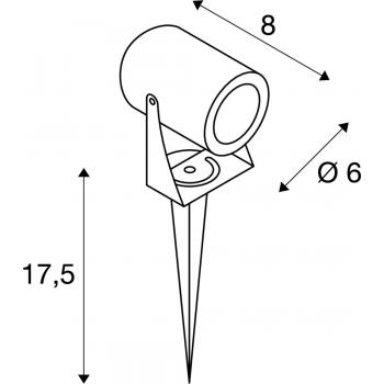  LED SPIKE spot sur piquet, rou 