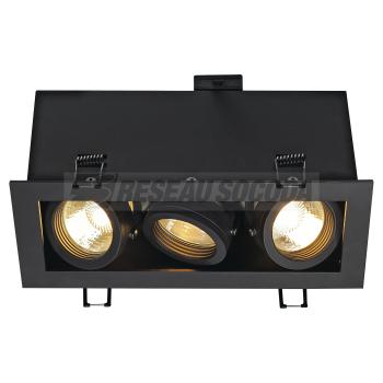  KADUX QPAR51 GU10 noir 3x50W 