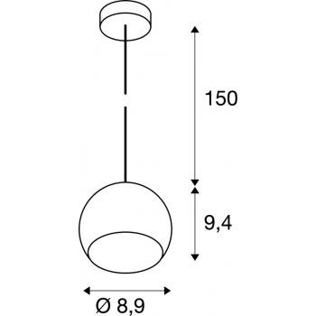  **LIGHT EYE BALL susp. noir/ch 