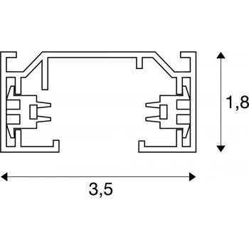  Rail 1all 230V 1m blanc 