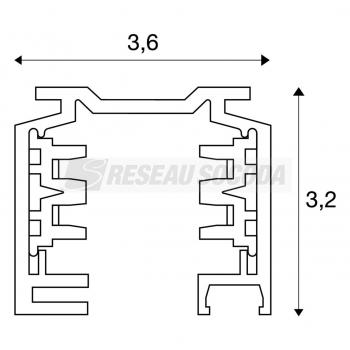  EUTRAC rail 3all noir 1m 