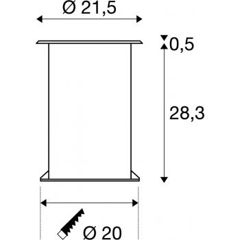  DASAR 215 UNI, rond, inox 316 