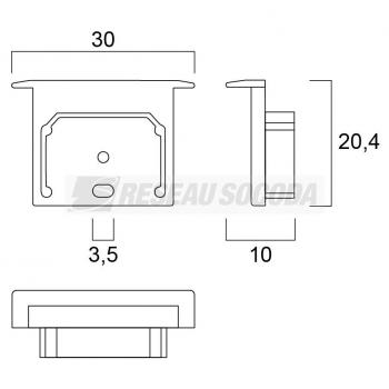  Embout Encastré 20 (x2) 