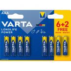  Pile alcaline AAA/LR03 6+2 gra 