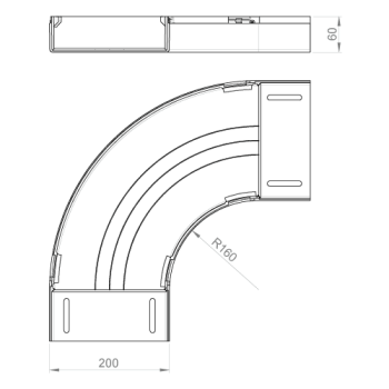  Coude plat 90 60x200 