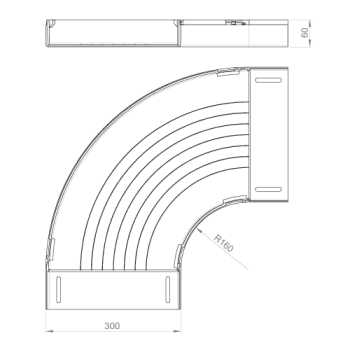  Coude plat 90 60x300 