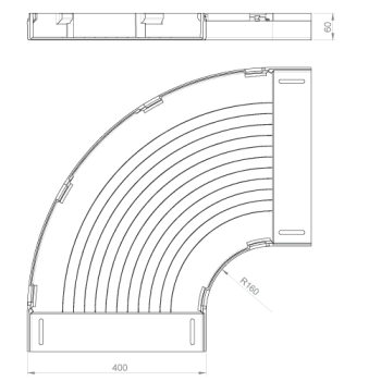  Coude plat 90 60x400 