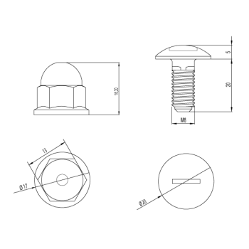  Vis DIN 603 ISO 8677 M8x22 