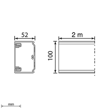  Goulotte 1 couvercle 50x100 