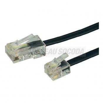  CORDON TEL.RJ45/RJ11 NOIR 10M 