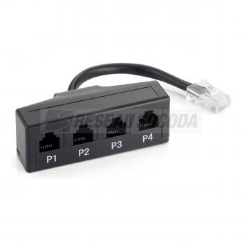  QUADRUPLEUR TEL RJ45M->4 RJ45F 
