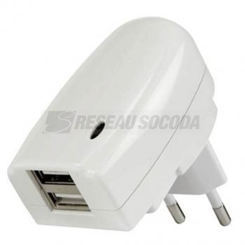  CHARGEUR SECTEUR USB DOUBLE 