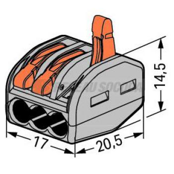  Borne WAGO 222 3x4mm  levier 
