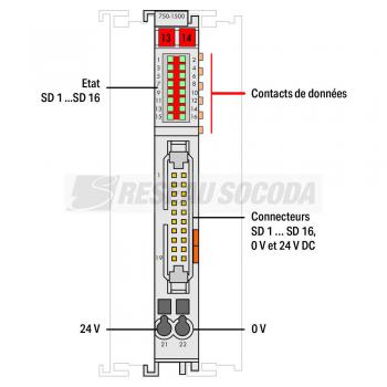  Borne 16 canaux de sortie 24 V 