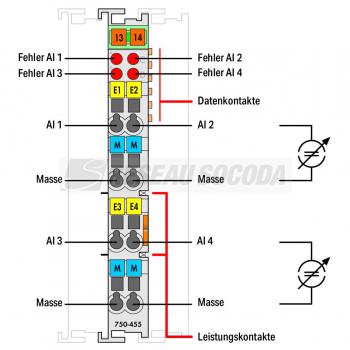  Borne 4 canaux d'entree analog 