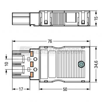  Connecteur mle 3 ples avec d 
