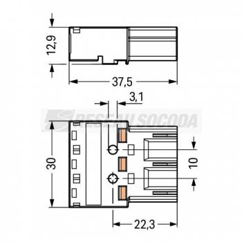  Connecteur mle 3 ples sans d 