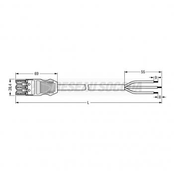 Cordon Femelle/- 3G 2,5 HO5VVF 
