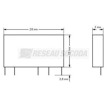  Relais 12 V DC - 1 RT - 6 A 