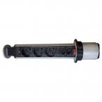  Multiprise gris 3 prises 2RJ45 